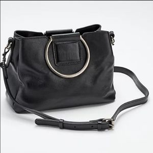 PATRICIA NASH Black Leather Empoli Satchel